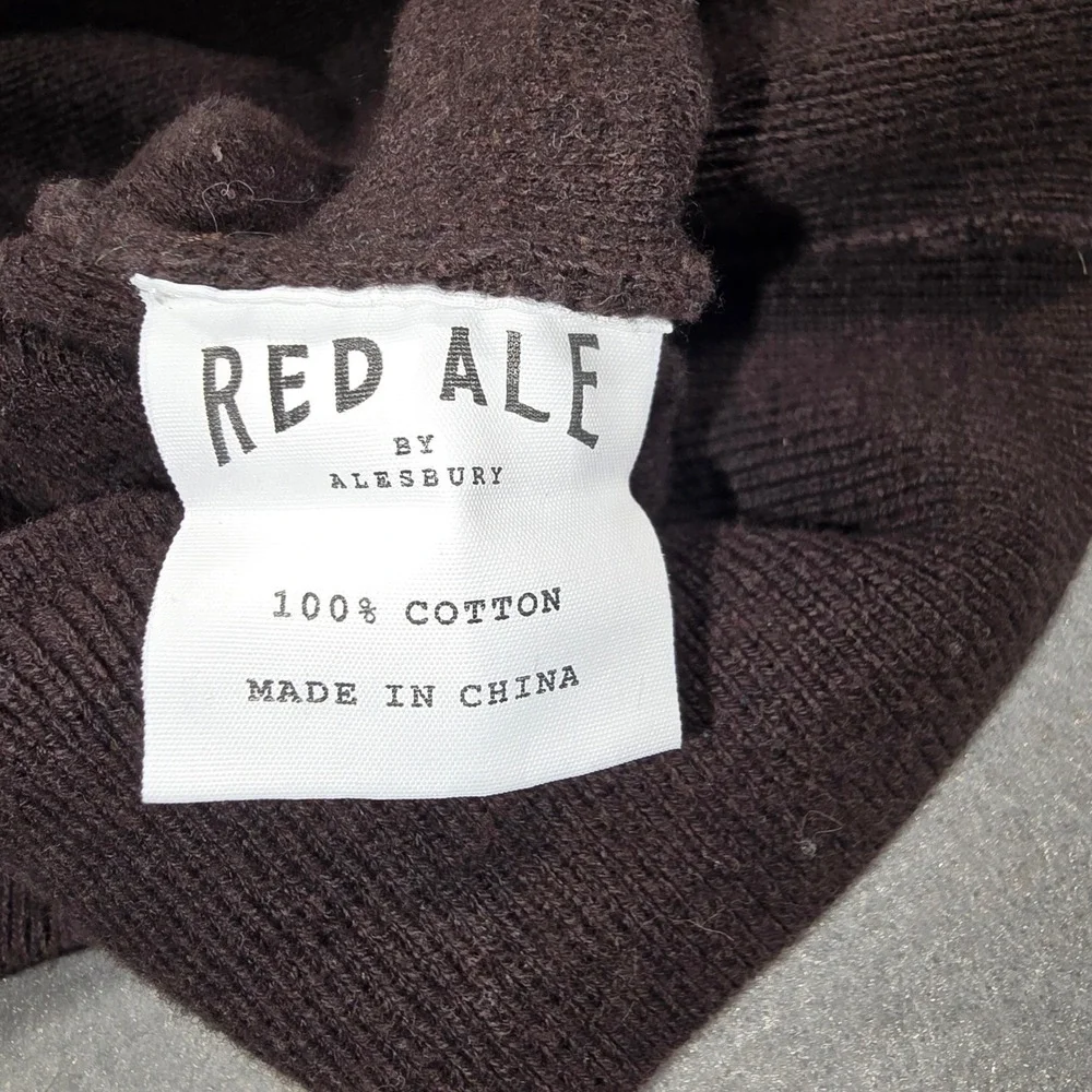Red Ale Mens XL‎ Brown Sweater Pullover Crew Neck 100% Cotton Long Sleeve